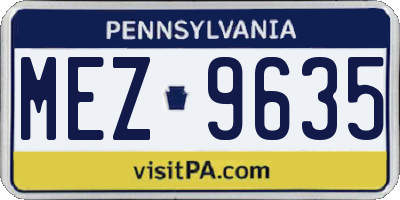 PA license plate MEZ9635