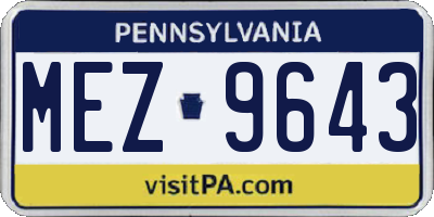 PA license plate MEZ9643