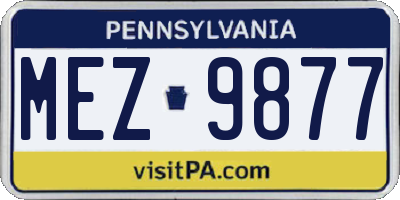 PA license plate MEZ9877