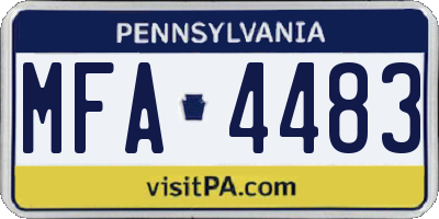 PA license plate MFA4483
