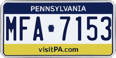 PA license plate MFA7153
