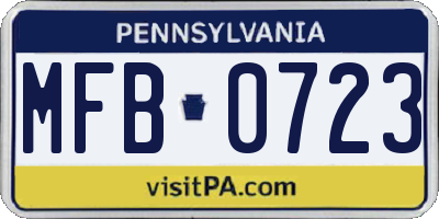 PA license plate MFB0723