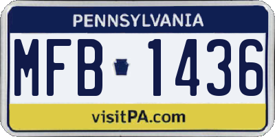 PA license plate MFB1436