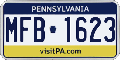 PA license plate MFB1623