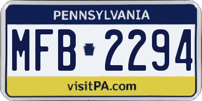 PA license plate MFB2294