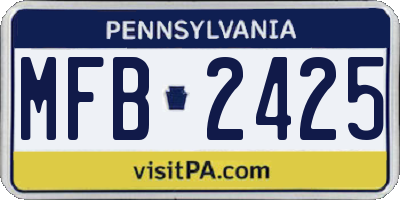 PA license plate MFB2425