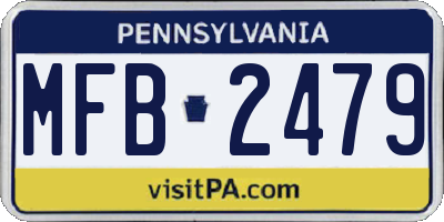 PA license plate MFB2479