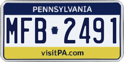 PA license plate MFB2491