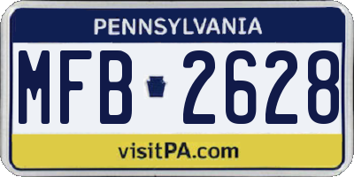 PA license plate MFB2628
