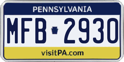 PA license plate MFB2930