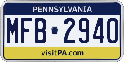PA license plate MFB2940