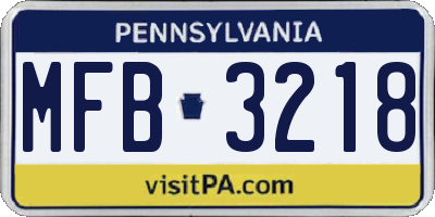 PA license plate MFB3218