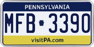 PA license plate MFB3390