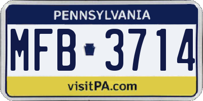 PA license plate MFB3714
