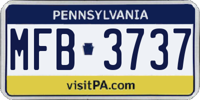 PA license plate MFB3737