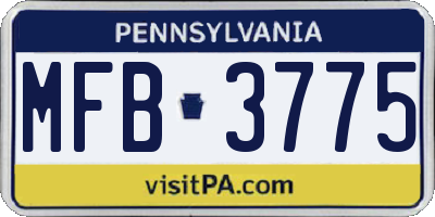 PA license plate MFB3775