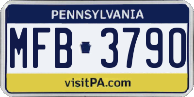 PA license plate MFB3790
