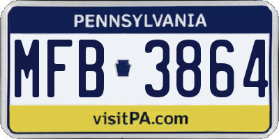 PA license plate MFB3864