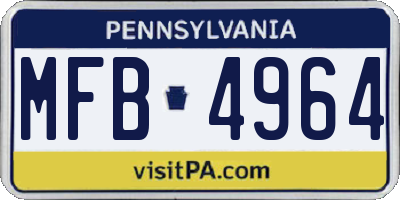 PA license plate MFB4964