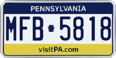 PA license plate MFB5818