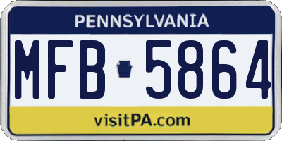 PA license plate MFB5864