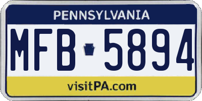 PA license plate MFB5894