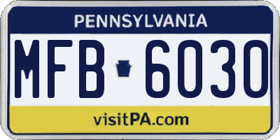 PA license plate MFB6030