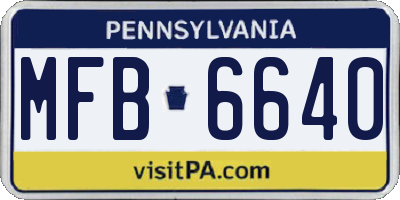 PA license plate MFB6640