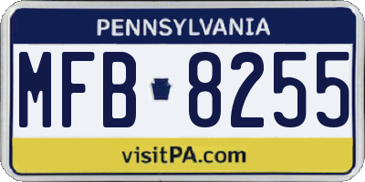 PA license plate MFB8255