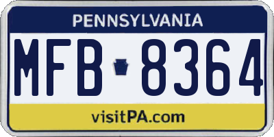 PA license plate MFB8364