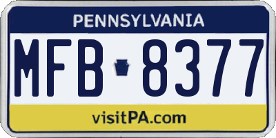 PA license plate MFB8377