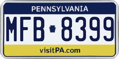 PA license plate MFB8399
