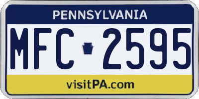 PA license plate MFC2595