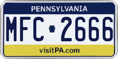 PA license plate MFC2666