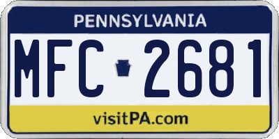 PA license plate MFC2681