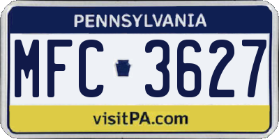 PA license plate MFC3627