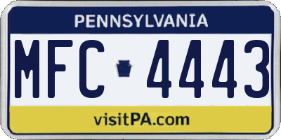 PA license plate MFC4443