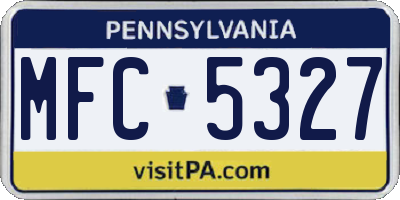 PA license plate MFC5327