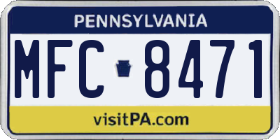 PA license plate MFC8471