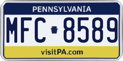 PA license plate MFC8589