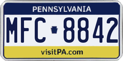 PA license plate MFC8842