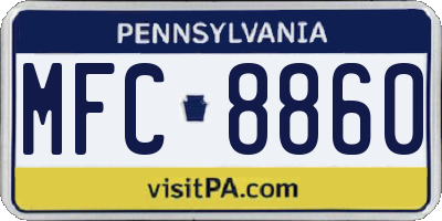 PA license plate MFC8860