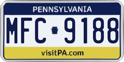 PA license plate MFC9188