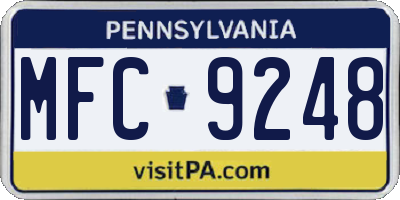 PA license plate MFC9248