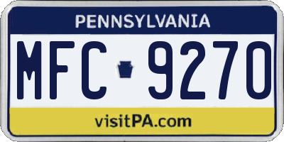 PA license plate MFC9270