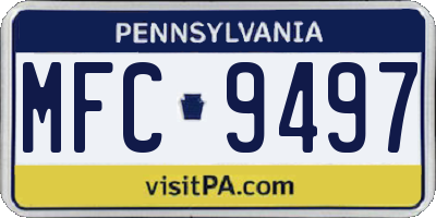 PA license plate MFC9497