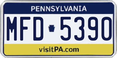 PA license plate MFD5390