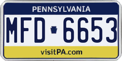 PA license plate MFD6653