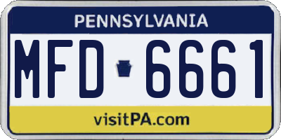 PA license plate MFD6661