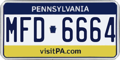 PA license plate MFD6664